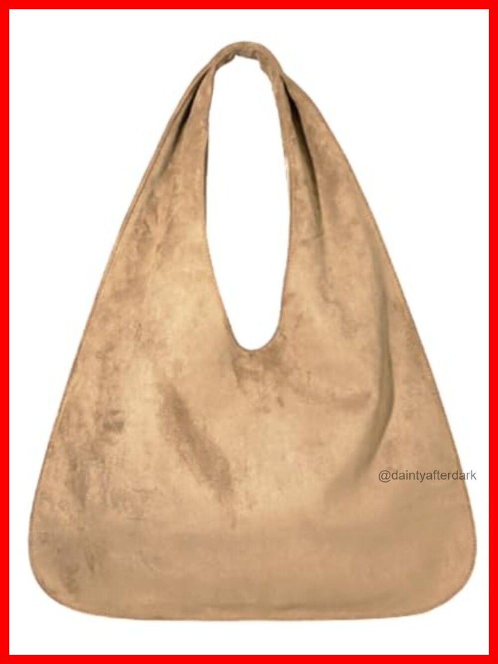 Faux Suede Hobo Shoulder Bag Large Tote for Work Travel